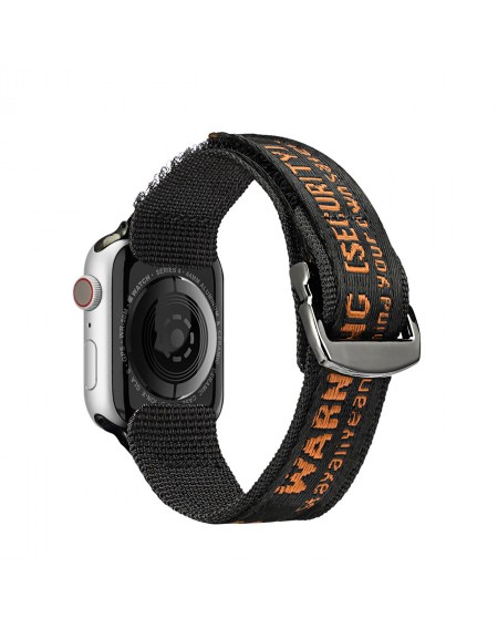 Dux Ducis Strap (Outdoor Version) strap for Apple Watch Ultra, SE, 8, 7, 6, 5, 4, 3, 2, 1 (49, 45, 44, 42 mm) nylon band bracelet black and orange
