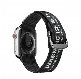 Dux Ducis Strap (Outdoor Version) Strap for Apple Watch Ultra, SE, 8, 7, 6, 5, 4, 3, 2, 1 (49, 45, 44, 42 mm) Nylon Band Black Silver Bracelet