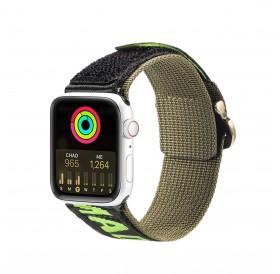 Dux Ducis Strap (Outdoor Version) strap for Apple Watch Ultra, SE, 8, 7, 6, 5, 4, 3, 2, 1 (49, 45, 44, 42 mm) nylon band bracelet black and green