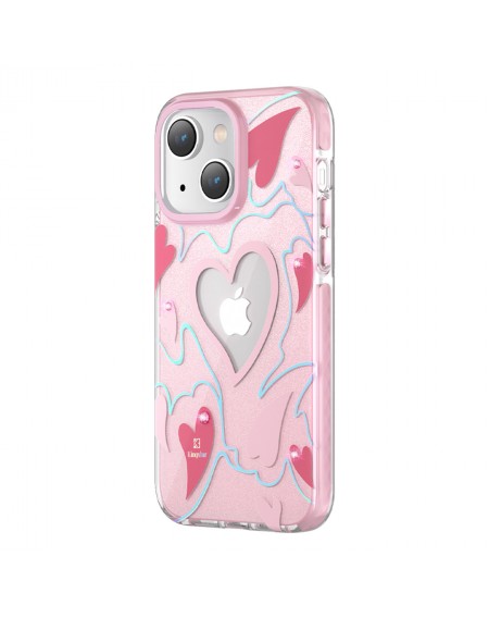 Kingxbar Heart Star Series case for iPhone 14 pink heart case
