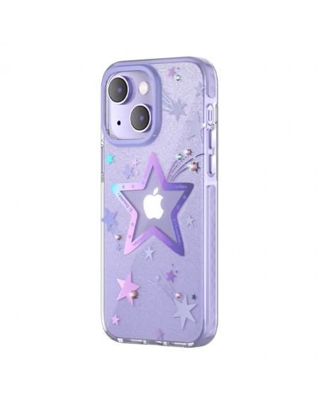 Kingxbar Heart Star Series case for iPhone 14 purple star case
