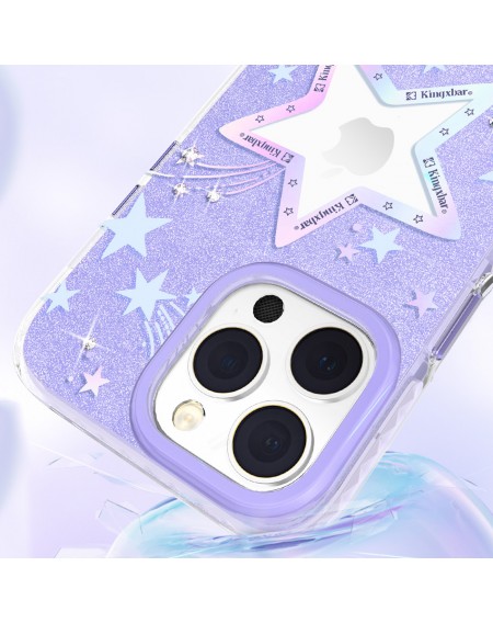 Kingxbar Heart Star Series case for iPhone 14 purple star case