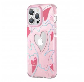 Kingxbar Heart Star Series case for iPhone 14 Pro pink heart case