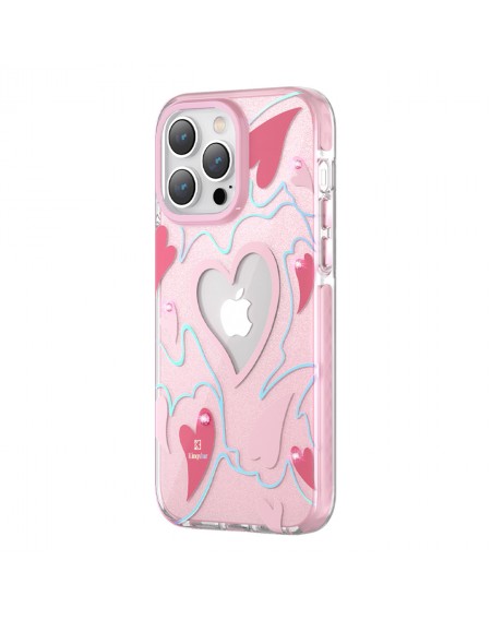 Kingxbar Heart Star Series case for iPhone 14 Pro Max pink heart case