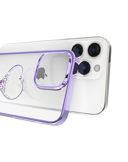 Kingxbar Wish Series case for iPhone 14 decorated with crystals purple