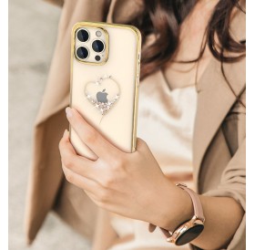 Kingxbar Wish Series case for iPhone 14 Pro decorated with golden crystals