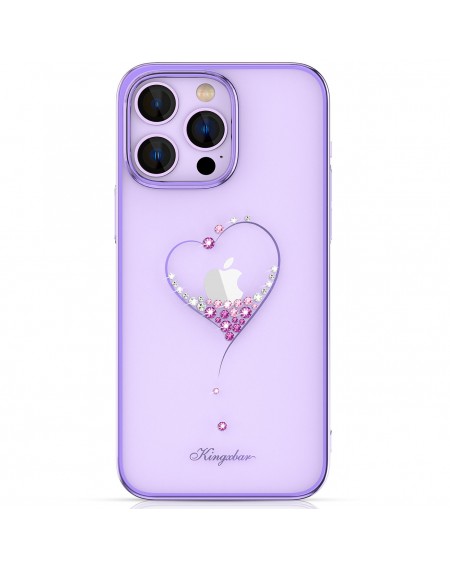 Kingxbar Wish Series case for iPhone 14 Pro decorated with crystals purple