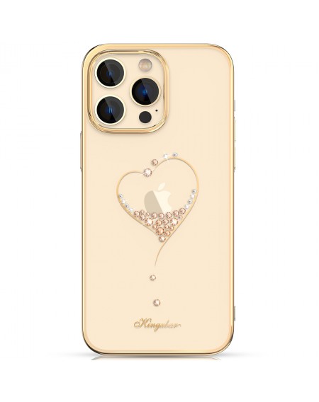 Kingxbar Wish Series case for iPhone 14 Plus decorated with golden crystals