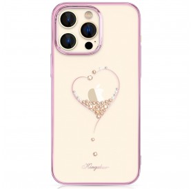 Kingxbar Wish Series case for iPhone 14 Plus decorated with pink crystals