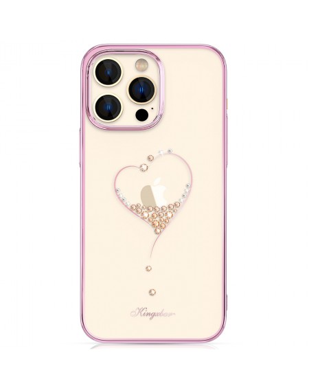 Kingxbar Wish Series case for iPhone 14 Pro Max decorated with pink crystals