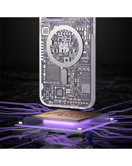 Kingxbar PQY Geek Series magnetic case for iPhone 14 Plus MagSafe gold