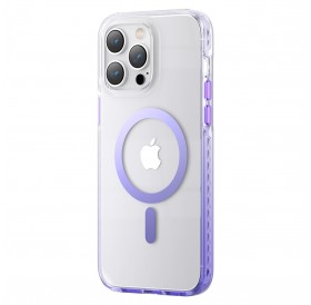 Kingxbar PQY Ice Crystal Series magnetic case for iPhone 14 Pro MagSafe purple