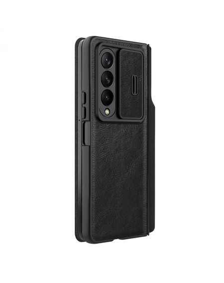 Nillkin Qin Leather Pro Case for Samsung Galaxy Z Fold 4 cover with a cover for the camera and a place for the stylus black