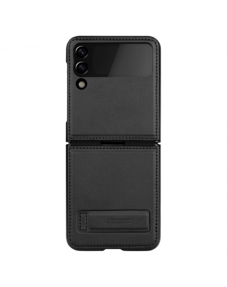 Nillkin Qin Vegan Leather Case for Samsung Galaxy Z Flip 4 cover made of ecological leather stand black