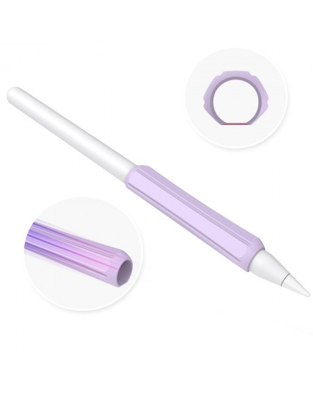 Stoyobe Silicone Holder Set of Silicone Holders for Apple Pencil 1 / Apple Pencil 2 / Huawei M-Pencil pink+purple+white (3 pcs.)