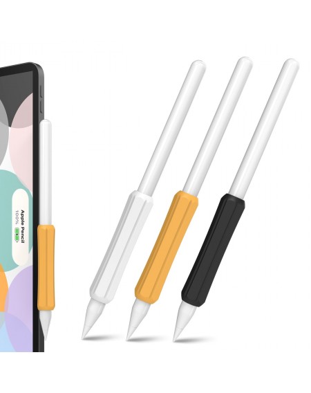 Stoyobe Silicone Holder Set of Silicone Holders for Apple Pencil 1 / Apple Pencil 2 / Huawei M-Pencil Orange+Black+White (3 Pack)
