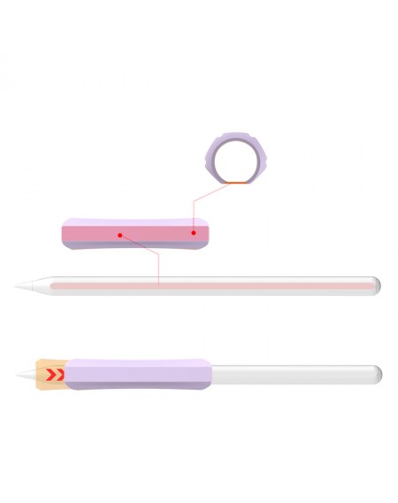 Stoyobe Silicone Holder silicone holder for Apple Pencil 1 / Apple Pencil 2 / Huawei M-Pencil white