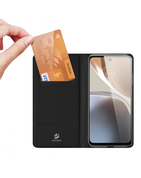 Dux Ducis Skin Pro Case For Motorola Moto G32 Flip Card Wallet Stand Black