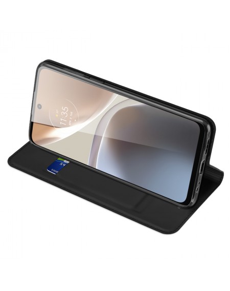 Dux Ducis Skin Pro Case For Motorola Moto G32 Flip Card Wallet Stand Black