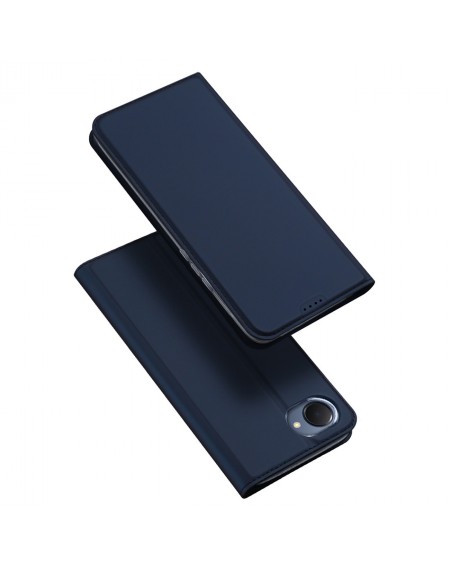 Dux Ducis Skin Pro Case For Realme C30 / Realme Narzo 50i Prime Cover Flip Card Wallet Stand Blue