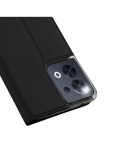 Dux Ducis Skin Pro case for Oppo Reno 8 flip cover card wallet stand black