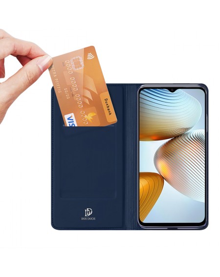 Dux Ducis Skin Pro Case For Xiaomi Redmi Note 11E /Redmi 10 5G / Redmi 10 Prime+ 5G / Poco M4 5G Cover Flip Card Wallet Stand Blue