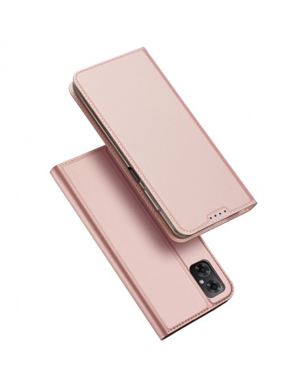 Dux Ducis Skin Pro Case For Xiaomi Redmi Note 11E /Redmi 10 5G / Redmi 10 Prime+ 5G / Poco M4 5G Cover Flip Card Wallet Stand Pink