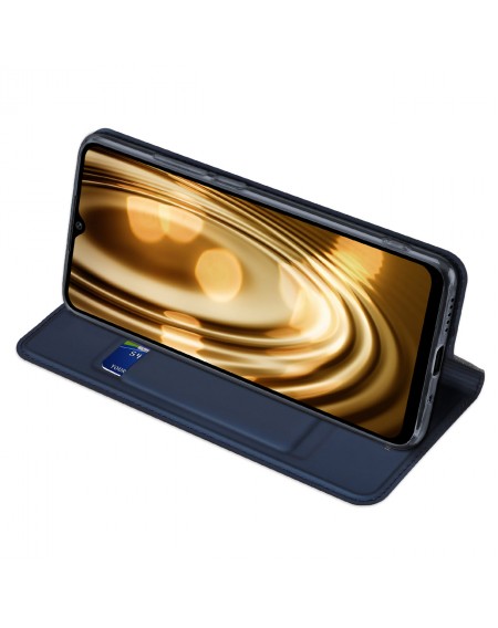 Dux Ducis Skin Pro case for Xiaomi Poco C40 flip cover card wallet stand blue