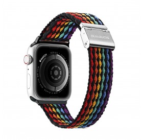 Dux Ducis Strap (Mixture II Version) strap for Apple Watch SE, 8, 7, 6, 5, 4, 3, 2, 1 (41, 40, 38 mm) braided bracelet dark stripes