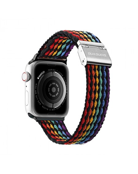 Dux Ducis Strap (Mixture II Version) strap for Apple Watch SE, 8, 7, 6, 5, 4, 3, 2, 1 (41, 40, 38 mm) braided bracelet dark stripes