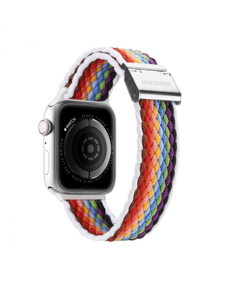 Dux Ducis Strap (Mixture II Version) strap for Apple Watch Ultra, SE, 8, 7, 6, 5, 4, 3, 2, 1 (49, 45, 44, 42 mm) braided band bracelet pale stripes