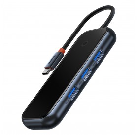 Baseus AcmeJoy HUB 4-port (USB-C to 1x USB-C PD&Data/3x USB3.0) dark gray (WKJZ010313)