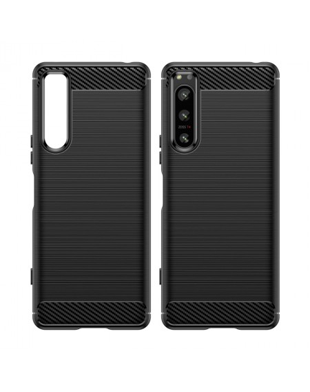Carbon Case cover for Sony Xperia 5 IV flexible silicone carbon cover black