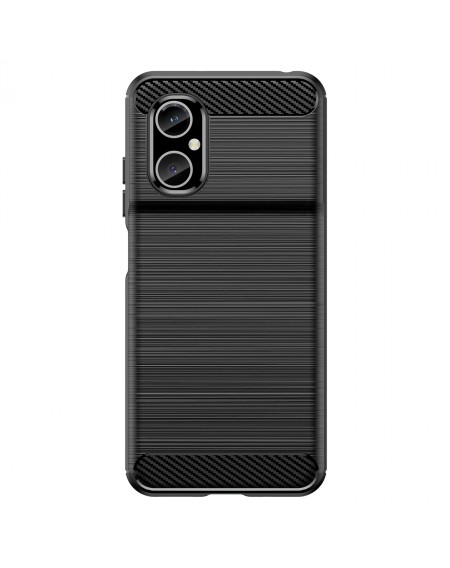Carbon Case Cover for Xiaomi Redmi Note 11E /Redmi 10 5G / Redmi 10 Prime+ 5G / Poco M4 5G Flexible Silicone Carbon Cover Black