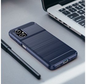 Carbon Case Cover for Xiaomi Redmi Note 11E /Redmi 10 5G / Redmi 10 Prime+ 5G / Poco M4 5G Flexible Silicone Carbon Cover Blue