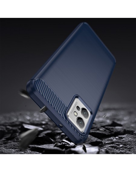 Carbon Case Cover for Xiaomi Redmi Note 11E /Redmi 10 5G / Redmi 10 Prime+ 5G / Poco M4 5G Flexible Silicone Carbon Cover Blue