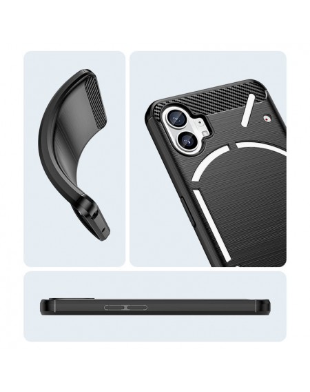Carbon Case case for Nothing Phone 1 flexible silicone carbon cover black