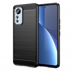 Carbon Case case for Xiaomi 12 Lite flexible silicone carbon cover black