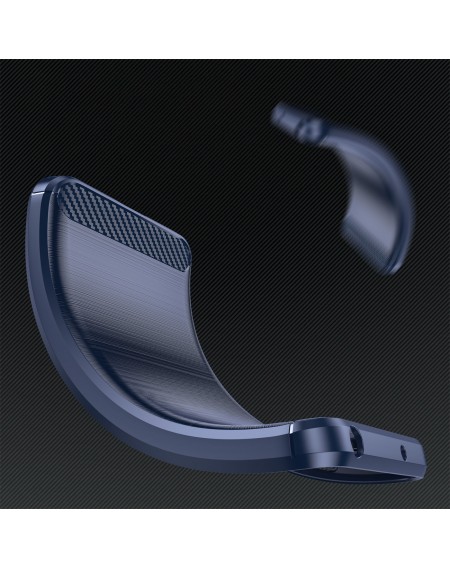 Carbon Case for Xiaomi Poco F4 5G flexible silicone carbon cover blue
