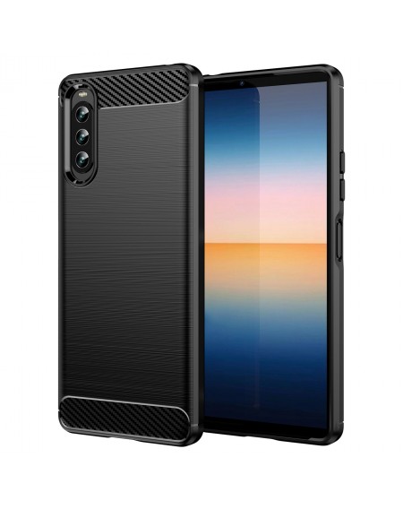 Carbon Case cover for Sony Xperia 10 IV flexible silicone carbon cover black