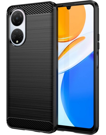 Carbon Case case for Honor X7 / Honor Play 30 Plus flexible silicone carbon cover black