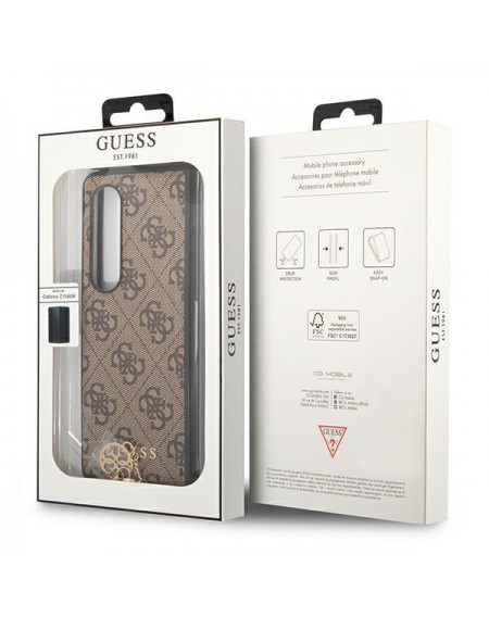 Guess GUHCZFD4GF4GBR F936 Z Fold 4 brązowy/brown hard case 4G Charms Collection