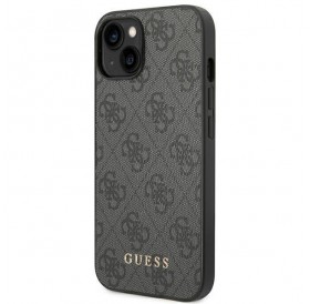 Guess GUHCP14SG4GFGR iPhone 14 6,1" szary/grey hard case 4G Metal Gold Logo
