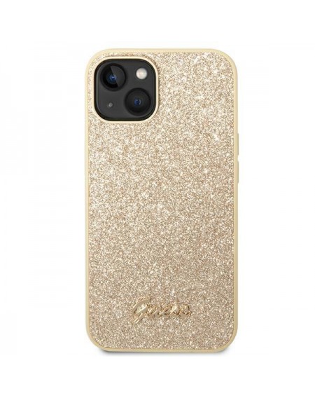 Guess GUHCP14SHGGSHD iPhone 14 6,1" złoty/gold hard case Glitter Script