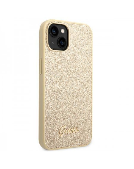 Guess GUHCP14SHGGSHD iPhone 14 6,1" złoty/gold hard case Glitter Script