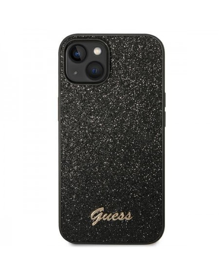Guess GUHCP14SHGGSHK iPhone 14 6,1" czarny/black hard case Glitter Script