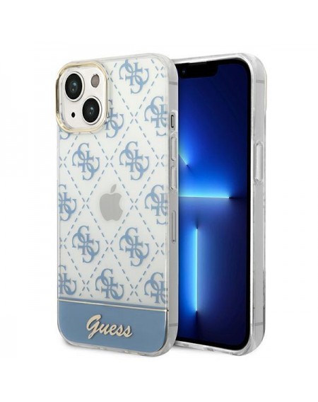 Guess GUHCP14MHG4MHB iPhone 14 Plus 6,7" niebieski/blue hardcase 4G Pattern Script