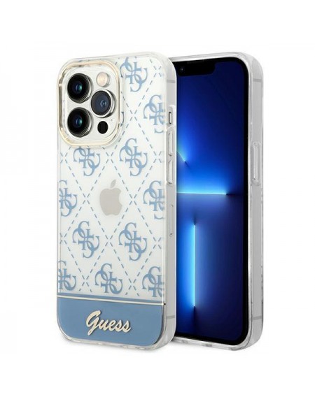 Guess GUHCP14XHG4MHB iPhone 14 Pro Max 6,7" niebieski/blue hardcase 4G Pattern Script