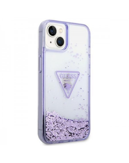 Guess GUHCP14SLFCTPU iPhone 14 6,1" fioletowy/purple hardcase Liquid Glitter Palm Collection