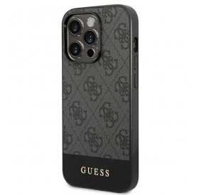 Guess GUHCP14LG4GLGR iPhone 14 Pro 6,1" szary/grey hard case 4G Stripe Collection